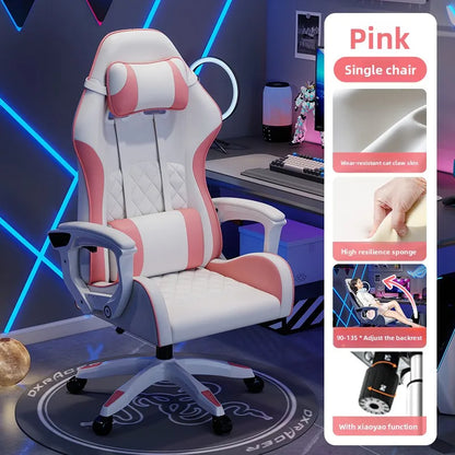 Silla gaming masculina para e-sports, cómoda para estar sentado durante períodos prolongados; silla de ordenador reclinable para momentos de ocio, con respaldo