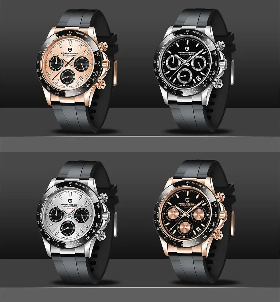 Nuovo originale PAGANI DESIGN PD-1664 orologio da uomo di lusso, movimento al quarzo giapponese VK63, zaffiro, impermeabile, cronografo, oro