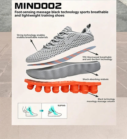 Men's Comfortable Casual Sneakers with Foot Sensing Massage Technology Women's Sports Breathable Lightweight Training Shoes