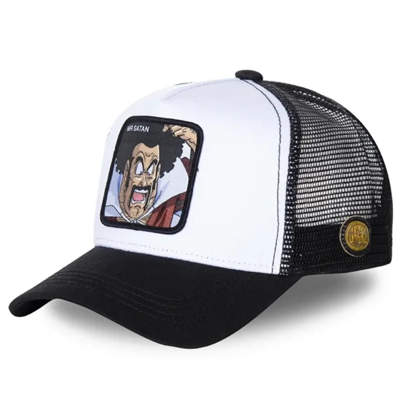 Dragon Ball Buu Goku-kasket – sommerrejse-kasket med skygge til mænd, broderet, hiphop-stil, solskærm, justerbar trucker-meshkasket