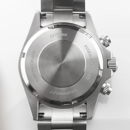 Custom Logo Panda Dial Daytona Homage Watch 40mm Stainless Steel Sapphire Ceramic Bezel Quartz Movement  Luxury Men RELOJ