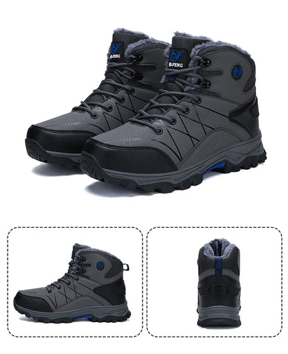 Bottes de neige chaudes en peluche pour hommes, baskets montantes d'automne, antidérapantes, résistantes à l'usure, pour l'alpinisme et la randonnée, nouvelle collection hiver