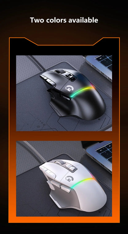 Mouse de gaming wireless ergonomic, reîncărcabil prin USB, Bluetooth, cu senzor optic, programabil, cu conexiune prin cablu, pentru Windows