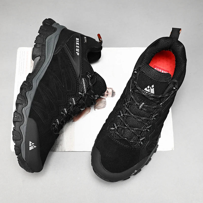 HIKEUP Scarpe da trekking in pelle di alta qualità, resistenti, da outdoor sportivo, da uomo, con lacci, per escursionismo, arrampicata e caccia