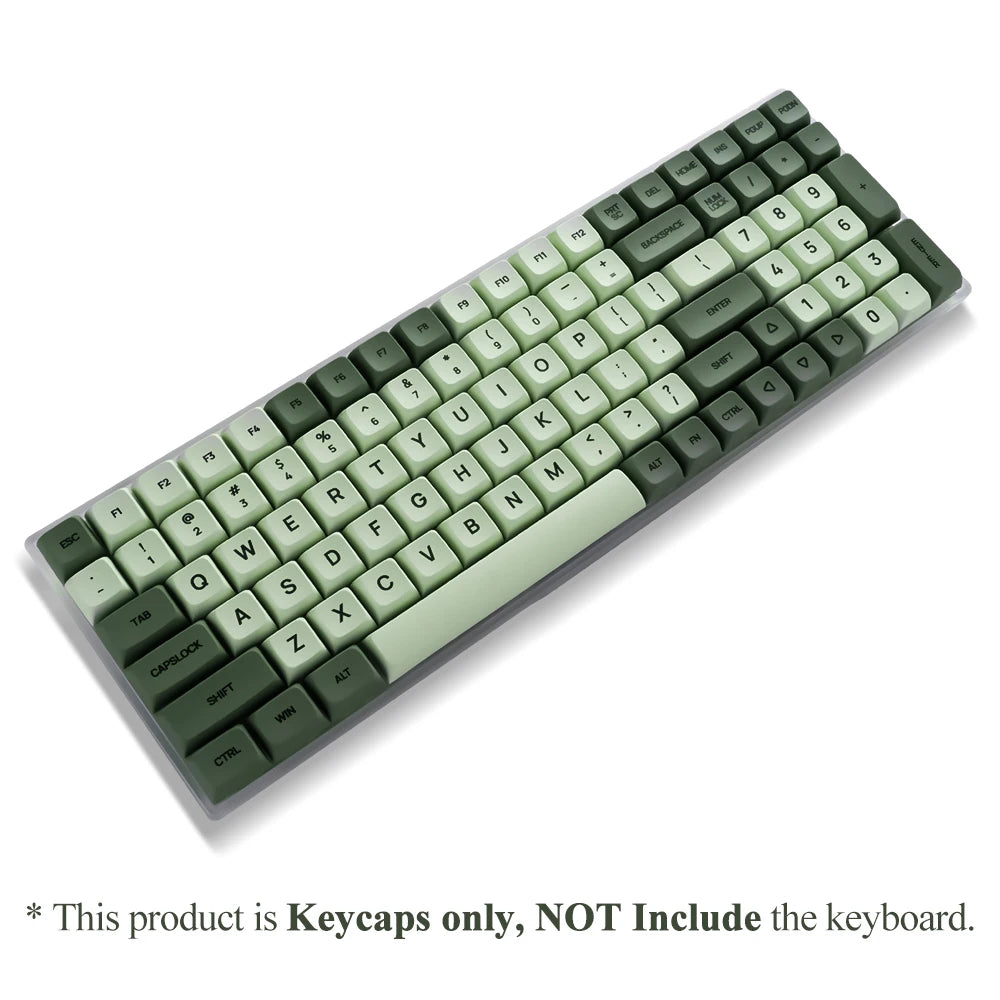 Juego de 125 teclas XDA PBT Matcha Green para teclado mecánico de 61/64/68/75/87/98/104/108 teclas compatible con Cherry/Gateron/Otemu/Kailh