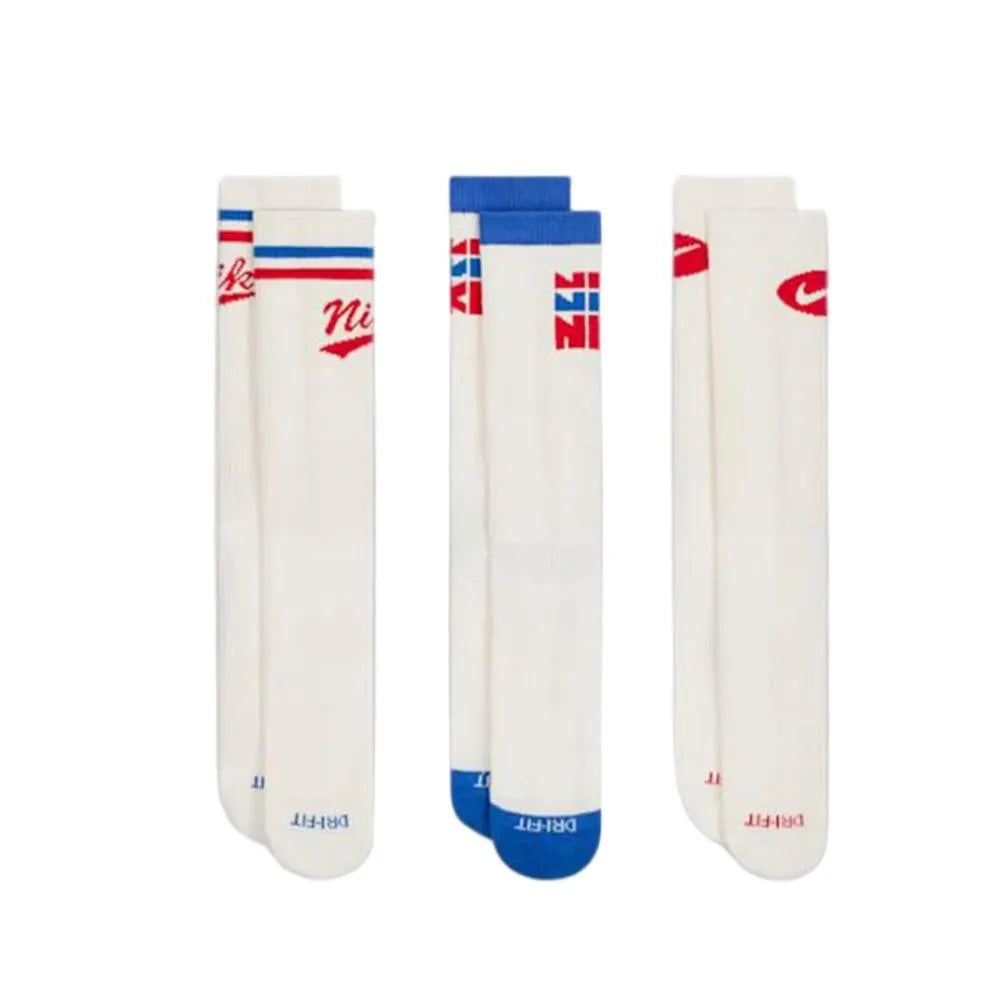 Nike Basketball Socks: AJ Jordan Triple Pack Mid-Calf Socks for Men and Women—Breathable and Moisture-Wicking SX5545-915