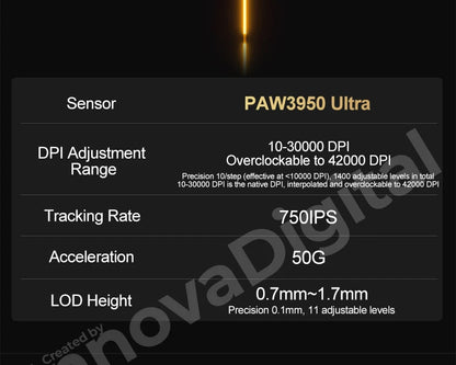 Mouse gaming wireless ATK Dragonfly A9 Ultimate A9 Air PAW3950 ultraleggero ergonomico e-sport per gamer FPS CSGO A9 Ultra