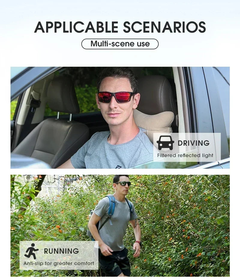 Kapvoe Polarisierte Angel-Sonnenbrille Radfahren Herren Damen UV400 Fahrradbrille Sportbrille Fahrradbrille MTB-Fahrradbrille