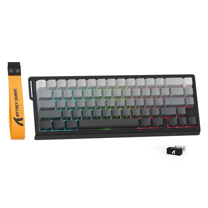ATTACK SHARK X68PRO HE Tastiera gaming wireless Rapid Trigger con attuazione regolabile, hot-swap, retroilluminazione RGB, BT/2.4GHz/cablata