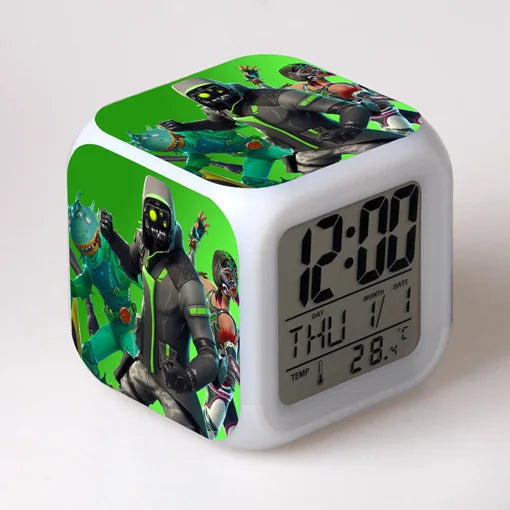 Fortnite Alarm Clock Cute Fashion Cartoon Personalized Creative Kawaii Minimalist LED Alarm Clock Gift for Friends' Birthday