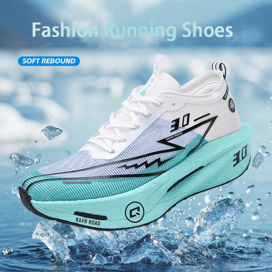 Zapatillas deportivas de malla para hombre, cómodas, de tenis, para correr, con suela Carbon Board 3.0, amortiguadas, para entrenamiento deportivo y jogging, especializadas en jogging.