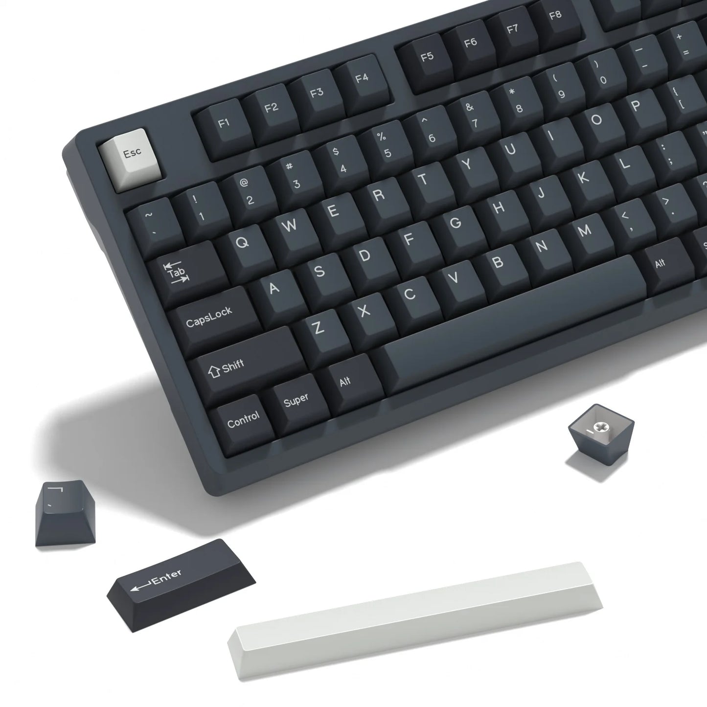 KBDiy 174 teclas/set teclas PBT GMK Apollo Double Shot minimalistas perfil ISO Cherry para teclado mecánico gaming, compatibles con MX