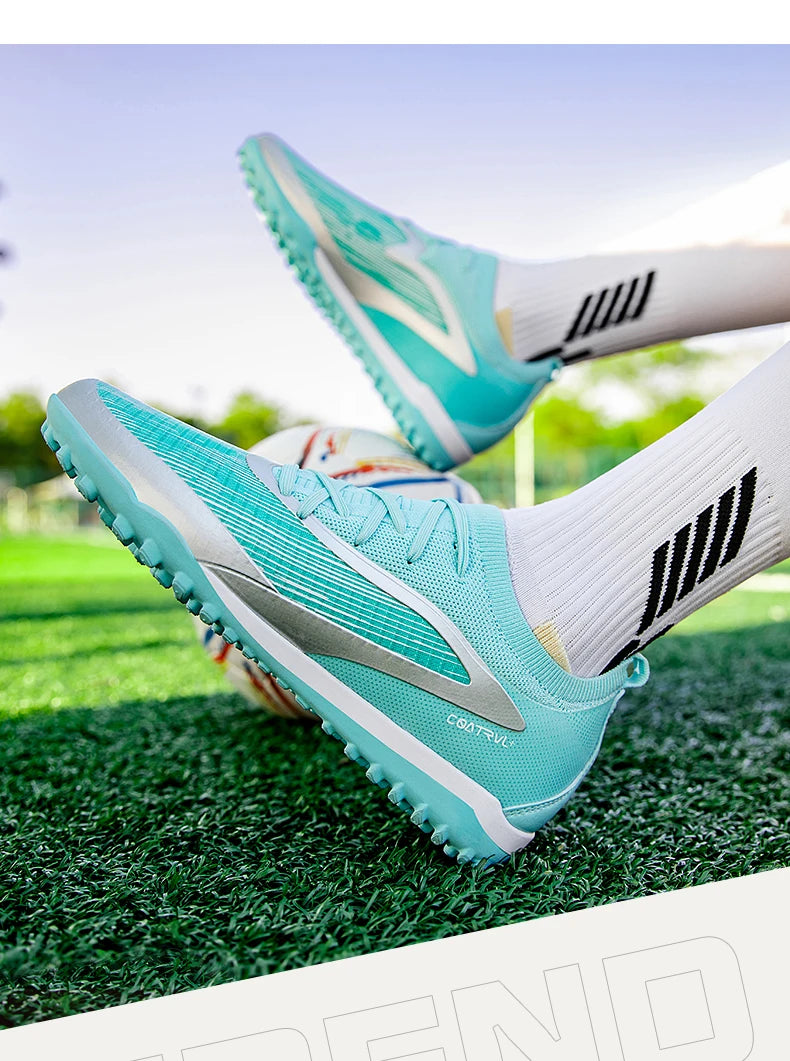 New Men's Football Boots Non-Slip Soccer Shoes Sport Outdoor Cleats Breathable Adult Long Spikes Training Boys Match Comfortable