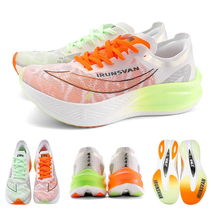 IRUNSVAN Men Running Shoes Breathable Sports Shoe Lightweight Marathon Carbon plate Sneaker Casual Comfortable Athletic Training