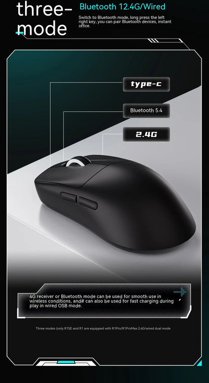 Ratón inalámbrico gaming VXE Dragonfly R1 Pro con sensor Paw3395, Nordic 52840, 2khz, Smart Speed X, baja latencia, para oficina y PC