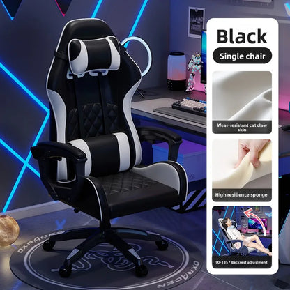 Silla gaming masculina para e-sports, cómoda para estar sentado durante períodos prolongados; silla de ordenador reclinable para momentos de ocio, con respaldo
