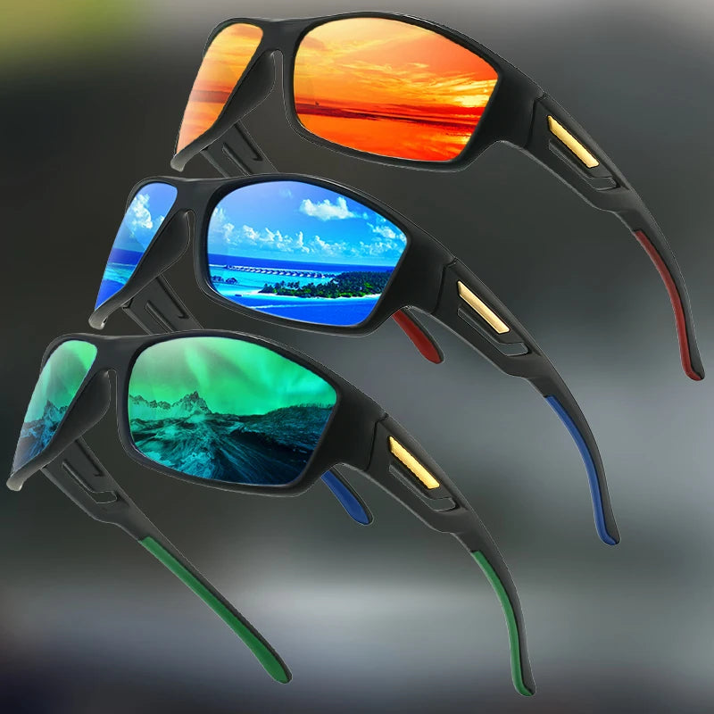 1/3 Sports Polarized Sunglasses Camouflage Wraparound Frame Multicolor Lenses for Driving Fishing UV Protection Unisex Eyewear