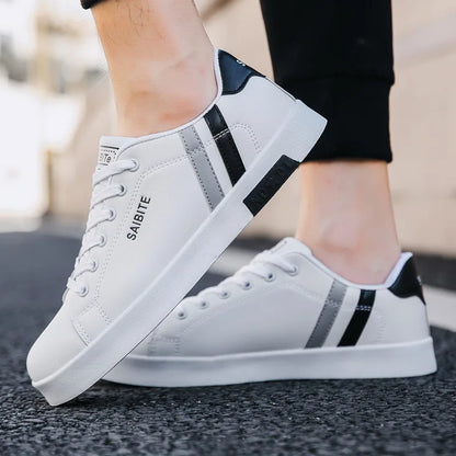 Scarpe casual da skateboard da uomo, scarpe bianche per il tempo libero all’aperto, sneakers traspiranti da camminata, scarpe basse, scarpe da uomo 39-48