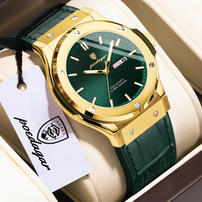 Relógio para homem POEDAGAR – Modelo original, estilo profissional, à prova de água, bracelete em silicone, indicação da data e do dia, movimento de quartzo, relógio de luxo na moda.