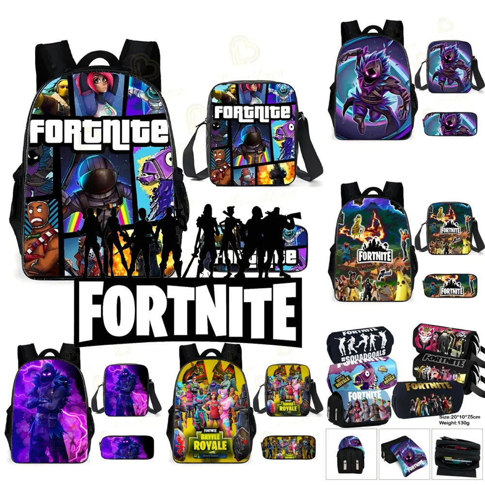 Estuche grande de lona kawaii para lápices, estuche para bolígrafos para niños y niñas, estampado Fortnite, material escolar, papelería para adolescentes, regalo de cumpleaños
