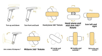 Silla ergonómica minimalista portátil con reposabrazos 10D, silla para ordenador, silla de oficina, silla de estudio, silla gaming, resistente a la gravedad y duradera