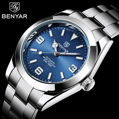 BENYAR 2025 Nuovo orologio meccanico automatico da uomo, stile business e sportivo di lusso, impermeabile 50M, orologio da uomo