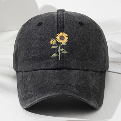 Baseballkasket med retro solsikkemønster (Dad Hat), velegnet til udendørs sport, fiskeri og camping, vandrekasket