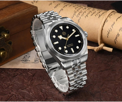 San Martin 38mm Men Sport Watch Fashion Luxury Explore Climbing Automatic Mechanical Sapphire Waterproof 5 Links Bracelet BGW-9