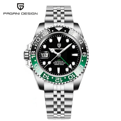 New 1662 PAGANI DESIGN GMT Automatic Watch 40mm Men's Wristwatch Top Brand 100M Waterproof Mechanical Wristwatches for Men Cloc