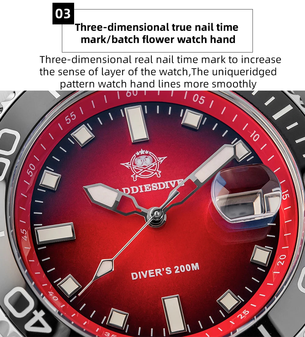 ADDIESDIVE AD2089 NEW Sports Watches Men's 41mm Quartz Watch Colorful Rotatable Bezel BWG9 Luminous 200m Waterproof Diving Watch
