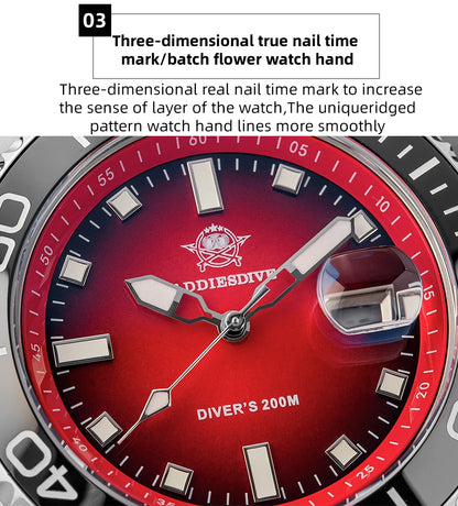 ADDIESDIVE AD2089 NEW Sports Watches Men's 41mm Quartz Watch Colorful Rotatable Bezel BWG9 Luminous 200m Waterproof Diving Watch