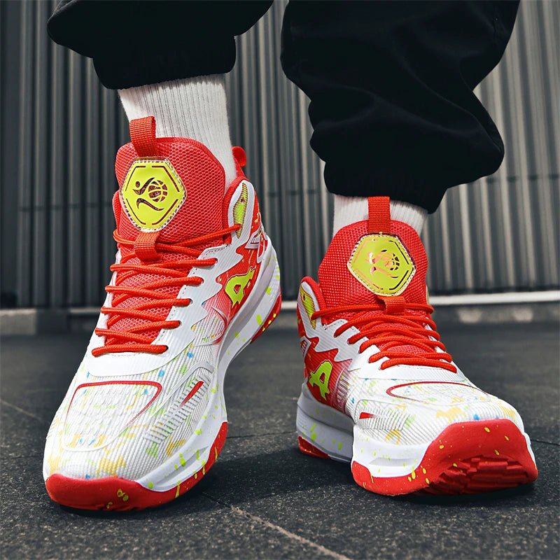 Chaussures de basket-ball pour hommes, respirantes, avec amorti, antidérapantes, résistantes à l'usure, chaussures de course, chaussures de sport pour entraînement en salle de sport, baskets de basket-ball pour hommes.