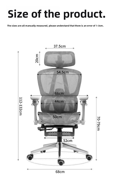 Silla ergonómica minimalista portátil con reposabrazos 10D, silla para ordenador, silla de oficina, silla de estudio, silla gaming, resistente a la gravedad y duradera