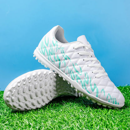 Chaussures de football TF multi-terrain adaptables, en tissu PU respirant et doux pour la peau, semelle en caoutchouc antidérapante, stabilité optimale pour l'entraînement quotidien
