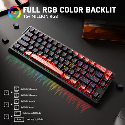 ATTACK SHARK X68PRO HE Tastiera gaming wireless Rapid Trigger con attuazione regolabile, hot-swap, retroilluminazione RGB, BT/2.4GHz/cablata