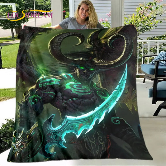 World of Warcraft, WOW Απαλή βελούδινη κουβέρτα gamer, φανελένια κουβέρτα ριχτάρι για σαλόνι, υπνοδωμάτιο, κρεβάτι, καναπέ, κάλυμμα για πικνίκ