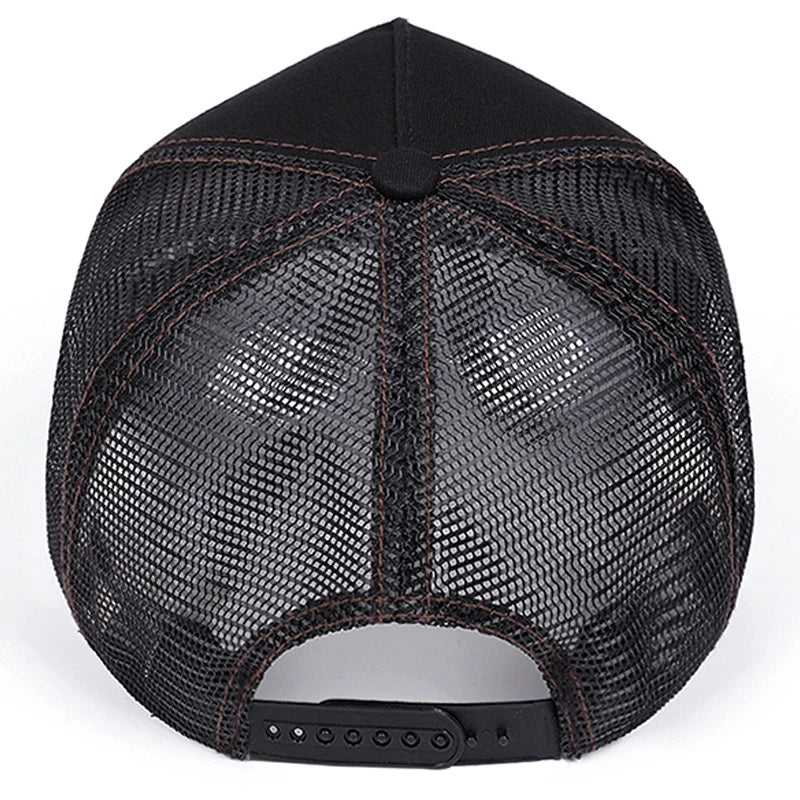 2025 New Bear Eating Fish Street Dance Hip Hop Hat Truck Hat Outdoor Skateboarding Hat Sunshade Baseball Hat Breathable Mesh Hat