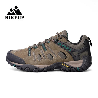 HIKEUP Buty turystyczne męskie Zimowe buty wspinaczkowe i trekkingowe dla mężczyzn Skórzane, oddychające, outdoorowe, antypoślizgowe buty sportowe i robocze dla mężczyzn