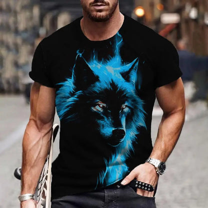 Wolf T-Shirt 3d Digital Animal Print Graphic camisa hombre Causal Tees Short Sleeves Comfortable Pullover Tops Men's Clothing