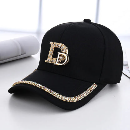 CNTANG 2024 Fashion Diamond D Letter Baseball Cap For Women Snapback Summer Outdoor Sun Protection Hat Autumn Casual Ladies Caps