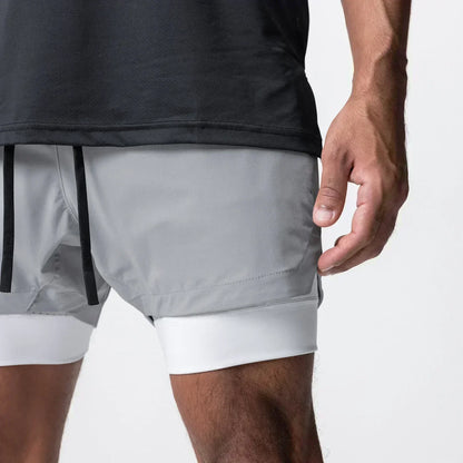 Pantaloncini da palestra da uomo Anime Demon Slayer ad asciugatura rapida, pantaloncini doppio strato 2 in 1, sportswear Y2K estate 2026, streetwear traspirante