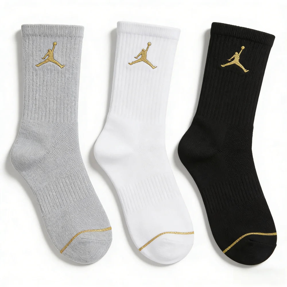 Nike Basketball Socks: AJ Jordan Triple Pack Mid-Calf Socks for Men and Women—Breathable and Moisture-Wicking SX5545-915