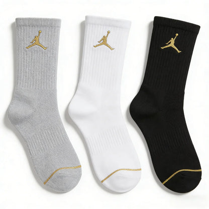 Nike Basketball Socks: AJ Jordan Triple Pack Mid-Calf Socks for Men and Women—Breathable and Moisture-Wicking SX5545-915