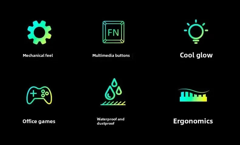 Mechanical Keyboard  Gaming Keyboard  E-sports Game Office Computer Notebook Desktop Steampunk English USB for Gaming