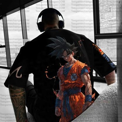 Camiseta de verano 2025 Son Goku Dragon Ball Anime para hombre, estilo Harajuku oversize retro urbano, tops unisex informales holgados de manga corta para mujer