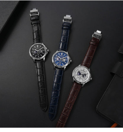 BORIAGE(BOAIJIUA) Orologio meccanico da uomo completamente automatico, design originale, impermeabile e luminoso