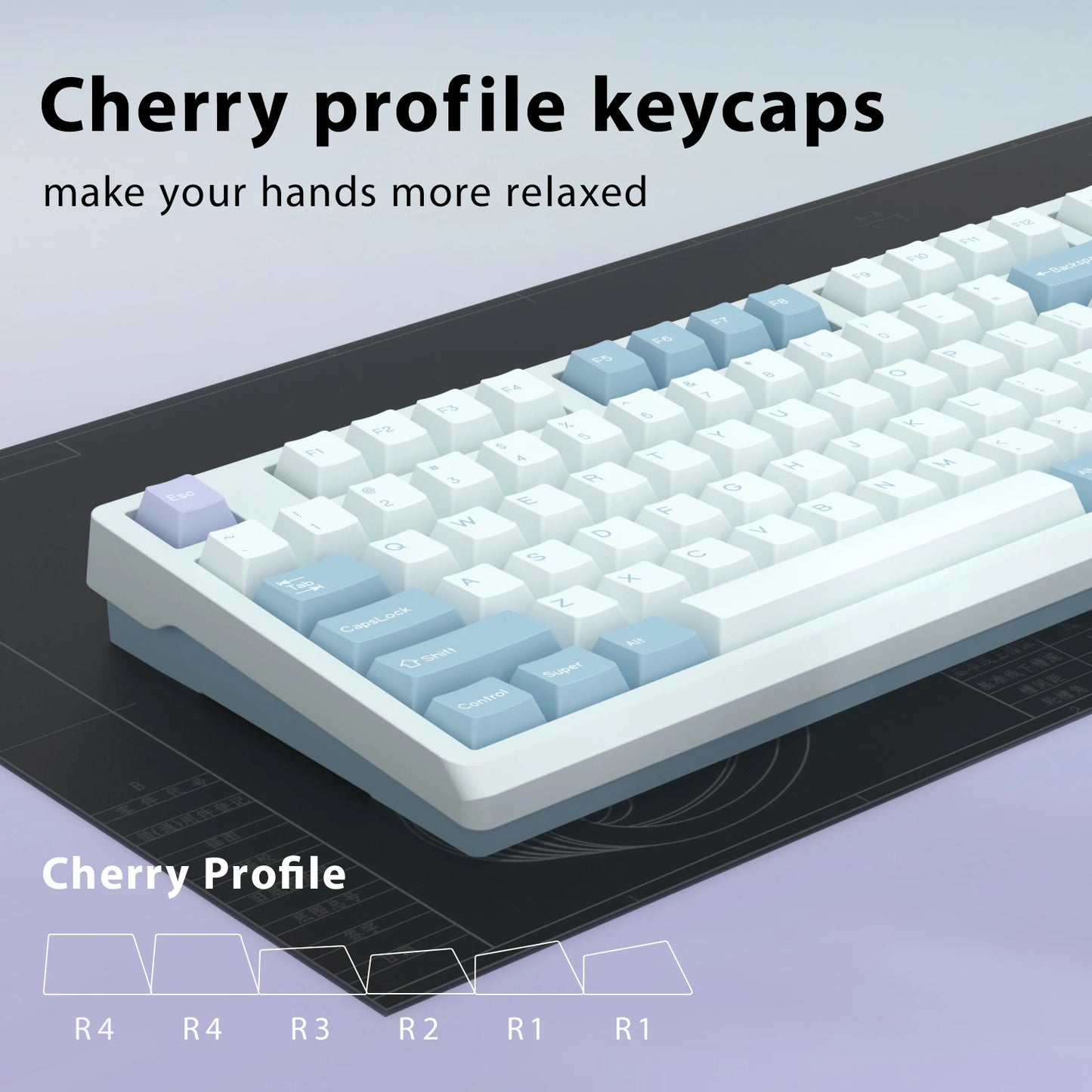 Keycaps KBDiy GMK Illusion perfil Cherry de PBT de doble inyección ISO para kit de teclado mecánico gamer, estilo retro gaming
