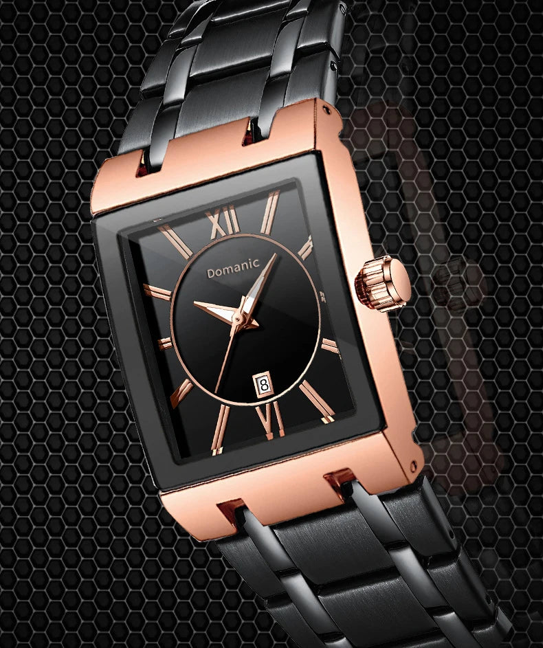 Relógio de pulso de luxo BINBOND com mecanismo de quartzo preciso para homem, luminoso, à prova de água, data automática, em aço inoxidável resistente, estilo casual.