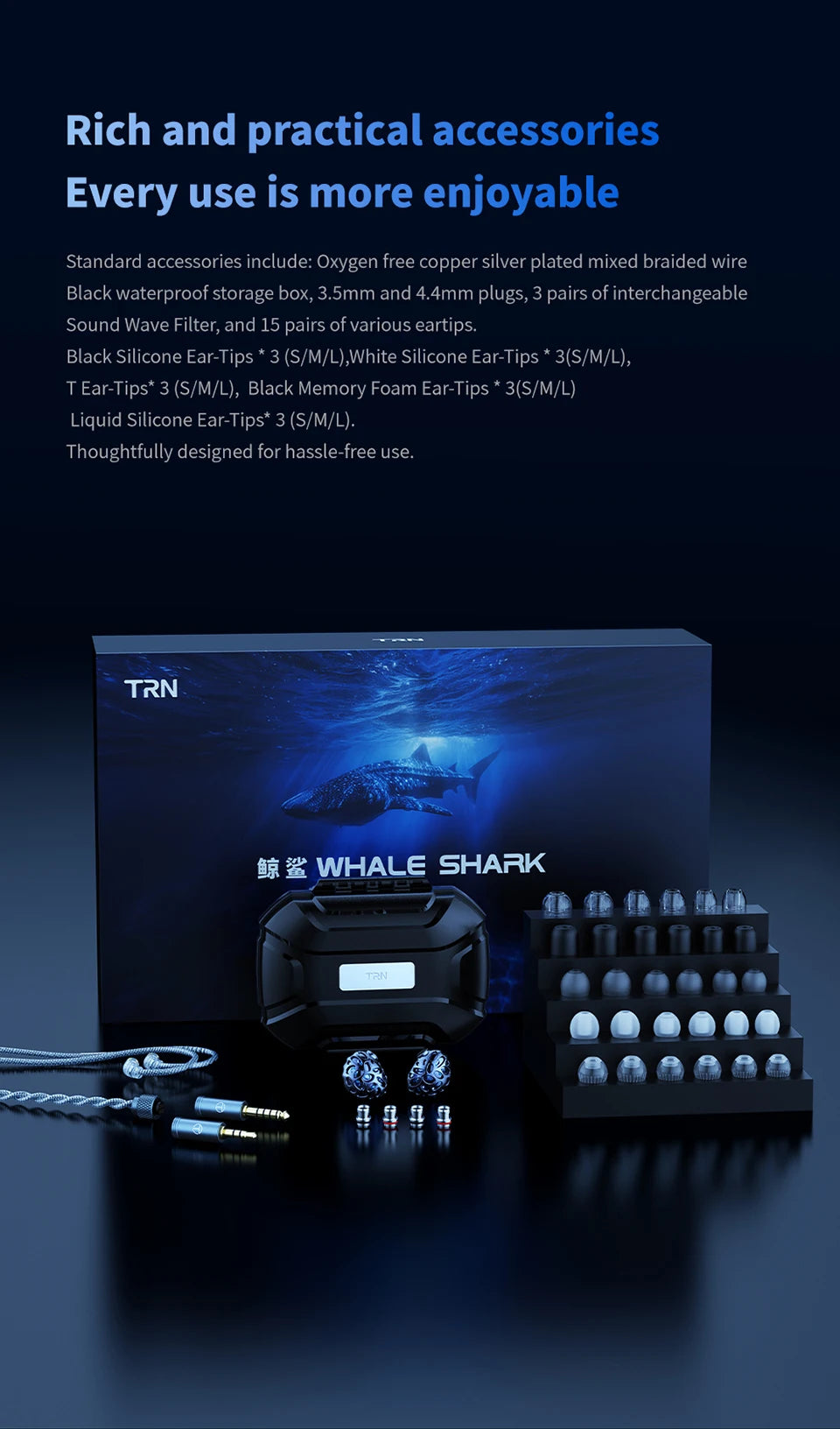 TRN Whale Shark Hybrid Earphones Triple Dynamic + Planar  In-Ear Monitors headphones