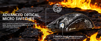 Mouse gaming wireless ATTACK SHARK R11 ULTRA in fibra di carbonio, 8000Hz, PAW3950MAX, 42000DPI, ultraleggero 49g, 20000FPS, Nordic 52840